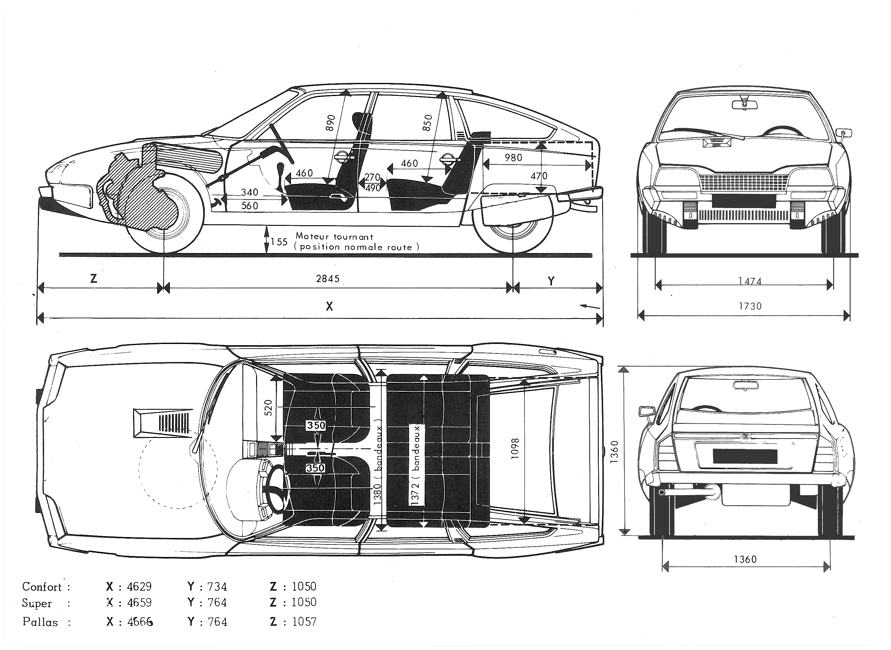 blueprint Citroën CX